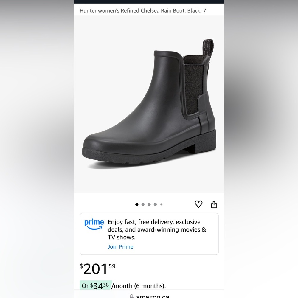 Hunter refined Chelsea GI Black Women's rain Boots 8 $222 new